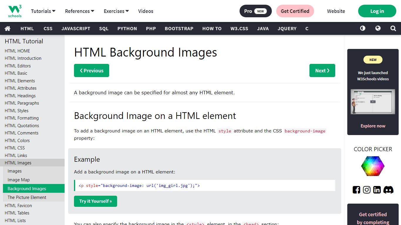 HTML Background Images - W3Schools
